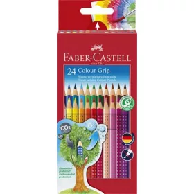   Színes ceruza készlet, háromszögletű, FABER-CASTELL Grip 2001, 24 különböző szín (TFC112424)