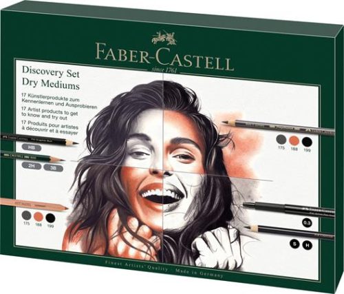 Ceruza készlet, száraz technikákhoz, FABER-CASTELL Discovery set, 17 db-os szett (TFC112925)