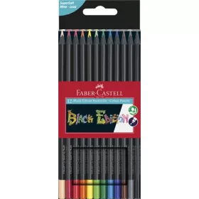   Színes ceruza készlet, háromszögletű, FABER-CASTELL Black Edition, 12 különböző szín (TFC116412)