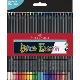   Színes ceruza készlet, háromszögletű, FABER-CASTELL Black Edition, 24 különböző szín (TFC116424)