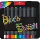 Színes ceruza készlet, háromszögletű, fémdobozban, FABER-CASTELL Black Edition,  24 különböző szín (TFC116425)