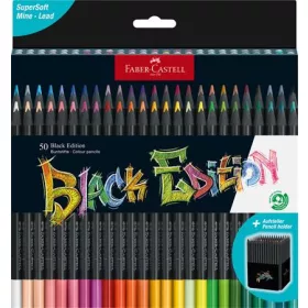   Színes ceruza készlet, háromszögletű, FABER-CASTELL Black Edition,  50 különböző szín (TFC116450)