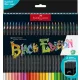 Színes ceruza készlet, háromszögletű, FABER-CASTELL Black Edition,  50 különböző szín (TFC116450)