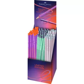   Grafitceruza display, B, háromszögletű, FABER-CASTELL Grip 2001 Flow, vegyes színek (TFC117026)