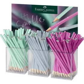   Grafitceruza display, B, háromszögletű, FABER-CASTELL Sparkle Aurora, vegyes színek (TFC118256)