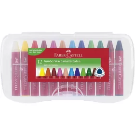   Zsírkréta, háromszögletű, FABER-CASTELL Jumbo, 12 különböző szín (TFC120011)