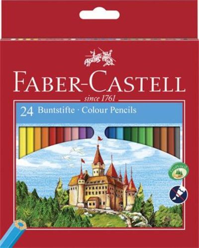 Színes ceruza készlet, hatszögletű, FABER-CASTELL Classic, 24 különböző szín (TFC120124)