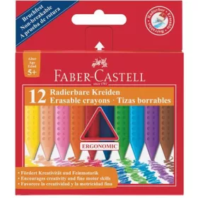  Zsírkréta, háromszögletű, FABER-CASTELL Grip, 12 különböző szín (TFC122520)
