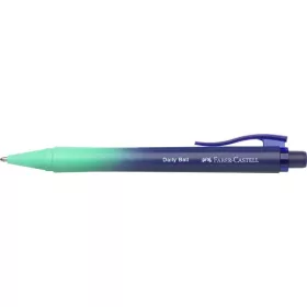   Golyóstoll, 1 mm, XB, nyomógombos, türkiz-kék tolltest, FABER-CASTELL Daily Ball Flow, kék (TFC140681)