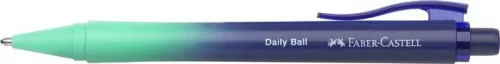 Golyóstoll, 1 mm, XB, nyomógombos, türkiz-kék tolltest, FABER-CASTELL Daily Ball Flow, kék (TFC140681)
