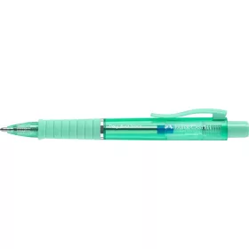   Golyóstoll, 1 mm, XB, nyomógombos, mentazöld testszín, FABER-CASTELL Poly Ball View Aurora, kék (TFC145767)