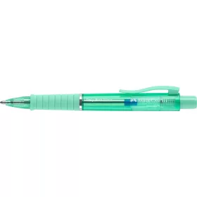   Golyóstoll, 1 mm, XB, nyomógombos, mentazöld testszín, FABER-CASTELL Poly Ball View Aurora, kék (TFC145767)