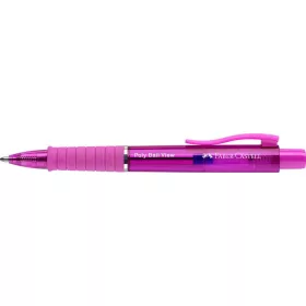   Golyóstoll, 1 mm, XB, nyomógombos, fukszia testszín, FABER-CASTELL Poly Ball View Aurora, kék (TFC145768)
