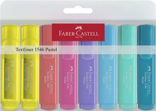 Szövegkiemelő készlet, 1-5 mm, FABER-CASTELL 1546 Pastel, 8 különböző szín (TFC154681)