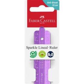   Vonalzó, műanyag, törhetetlen, 15 cm, FABER-CASTELL Sparkle, vegyes színek (TFC172015)