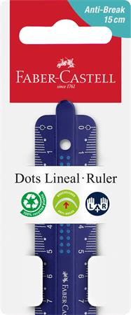 Vonalzó, műanyag, törhetetlen, 15 cm, FABER-CASTELL Pöttyös, vegyes színek (TFC172115)