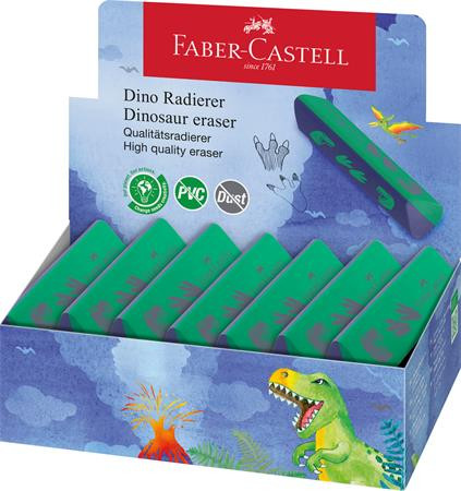 Radír display, háromszögletű, FABER-CASTELL, dinoszaurusz (TFC188750)
