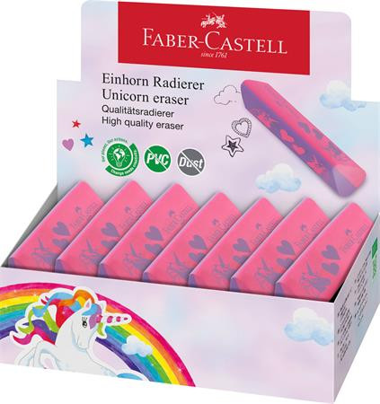 Radír display, háromszögletű, FABER-CASTELL, unikornis (TFC188751)