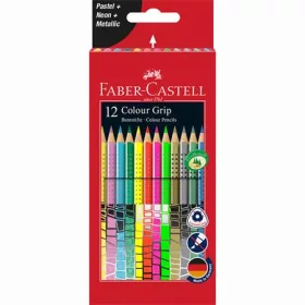   Színes ceruza készlet, háromszögletű, FABER-CASTELL Colour Grip, 12 különböző szín (TFC201569)