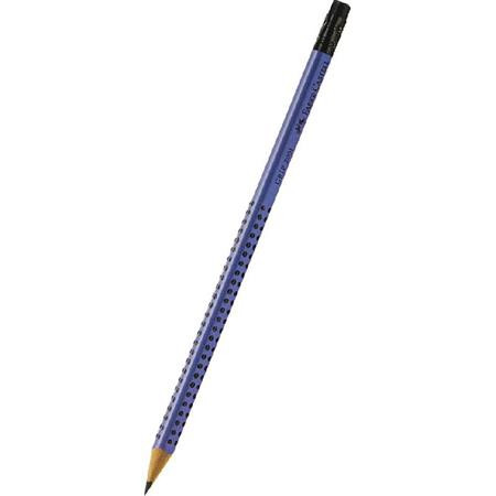 Grafitceruza, B, háromszögletű, radírral, FABER-CASTELL Grip 2001, kék (TFC217251)