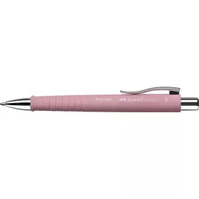   Golyóstoll, 1 mm, XB, nyomógombos, rózsaszín tolltest, FABER-CASTELL Poly Ball, kék (TFC241127)