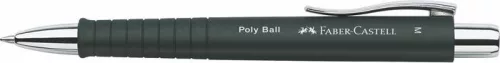 Golyóstoll, 0,7 mm, nyomógombos fekete tolltest, FABER-CASTELL Poly Ball, kék (TFC241199)