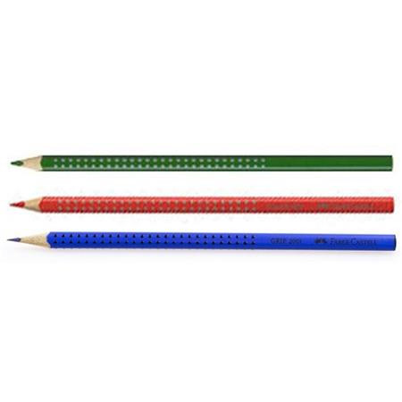 Színes ceruza készlet, háromszögletű, FABER-CASTELL Grip 2001, 3 különböző szín (TFC263231)