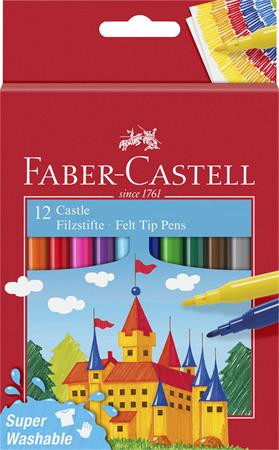 Filctoll készlet, FABER-CASTELL, 12 különböző színCastle (TFC554201)