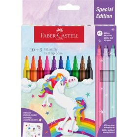   Filctoll készlet, FABER-CASTELL Unikornis 10 különböző szín + 3 csillámos (TFC554213)