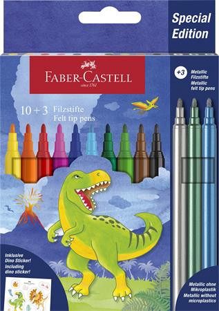 Filctoll készlet, FABER-CASTELL Dinoszaurusz 10 különböző szín + 3 metál (TFC554214)