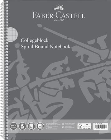 Spirálfüzet, A4, kockás, 80 lap, perforált, lyukasztott, FABER-CASTELL (TFC70010419)