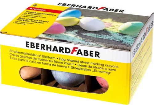 Aszfaltkréta, tojás alakú, EBERHARD FABER, 6 különböző szín (TFCEF526510)
