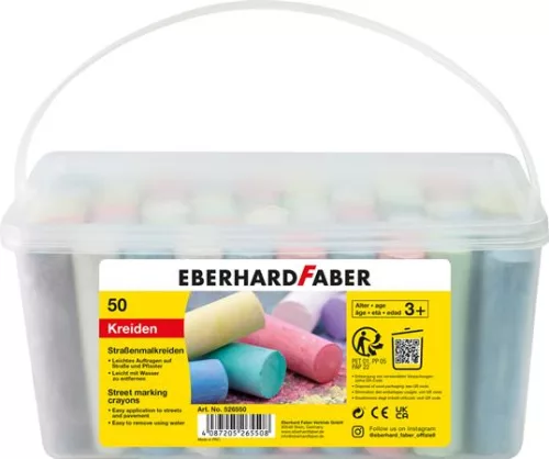 Aszfaltkréta, 50 darabos,  EBERHARD FABER, 8 különböző szín (TFCEF526550)