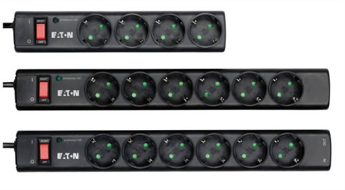 Elosztó, 4 aljzat, túlfeszültségvédő elosztó, EATON Protection Strip (TFVEAPS4)
