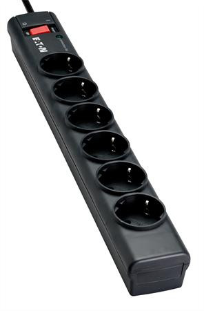 Elosztó, 6 aljzat, túlfeszültségvédő elosztó, EATON Protection Strip (TFVEAPS6)