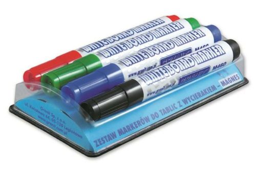 Táblamarker készlet, 2-3 mm, kúpos, mágneses tolltartóval, GRANIT M460, 4 különböző szín (TGM460)