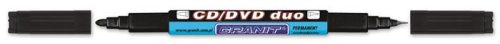 Alkoholos marker, CD/DVD, 0,4/1,5-2,5 mm, kúpos, kétvégű, GRANIT Piccolo M830, fekete (TGM830FK)