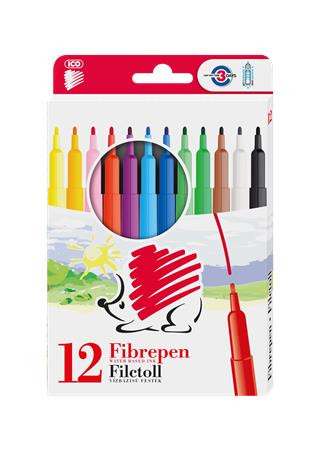 Filctoll készlet, 1 mm, ICO Süni 300, 12 különböző szín (TIC30012V)