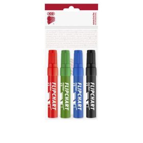   Flipchart marker készlet, 1-4 mm, vágott, ICO Artip 12, 4 különböző szín (TICA12V4)