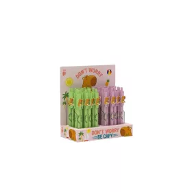   Golyóstoll display, 0,8 mm, nyomógombos, vegyes, ICO Capybara, kék (TICCBD48)