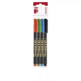   Alkoholos marker készlet, CD/DVD, 0,5 mm, ICO, 4 különböző szín (TICCDV4)