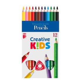   Színes ceruza készlet, háromszögletű, vastag, ICO Creative kids, 12 különböző szín (TICCKV12)