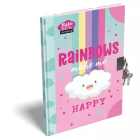   Emlékkönyv, lakattal, A5, keményfedeles, LIZZYSULI, Lollipop Rainbow (TICLEKLRA5)