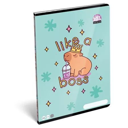 Füzet, tűzött, A4, kockás, 32 lap LIZZYSULI, Lollipop Capybara (TICLFKA4LC)