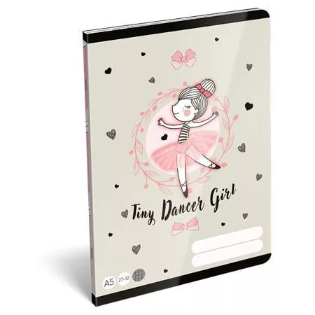 Füzet, tűzött, A5, kockás, 32 lap LIZZYSULI, Tiny Dancer, Lovely Ballerina, 27-32 (TICLFKA5TD)