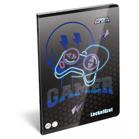 Füzet, tűzött, A5, lecke, 40 lap, LIZZYSULI, Esport Gamer on Duty (TICLFLA5EG)