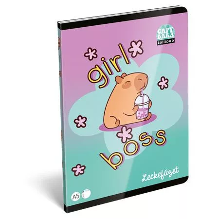 Füzet, tűzött, A5, lecke, 40 lap, LIZZYSULI, Lollipop Capybara (TICLFLA5LC)
