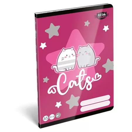 Füzet, tűzött, A5, sima, 32 lap, LIZZYSULI, Kit tok Stars Purrfect, 20-32 (TICLFSA5KS)