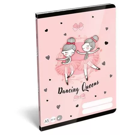 Füzet, tűzött, A5, sima, 32 lap LIZZYSULI, Tiny Dancer, Lovely Ballerina, 20-32 (TICLFSA5TD)