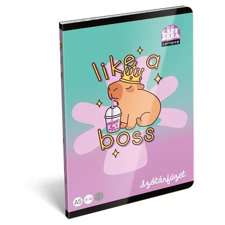 Füzet, tűzött, A5, szótár, 32 lap LIZZYSULI, Lollipop Capybara, 31-32 (TICLFSZA5)